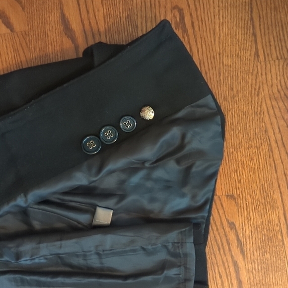 Miss Sixty Navy pea wool coat. button details wool blend classic chic Warm sz S - Picture 10 of 15